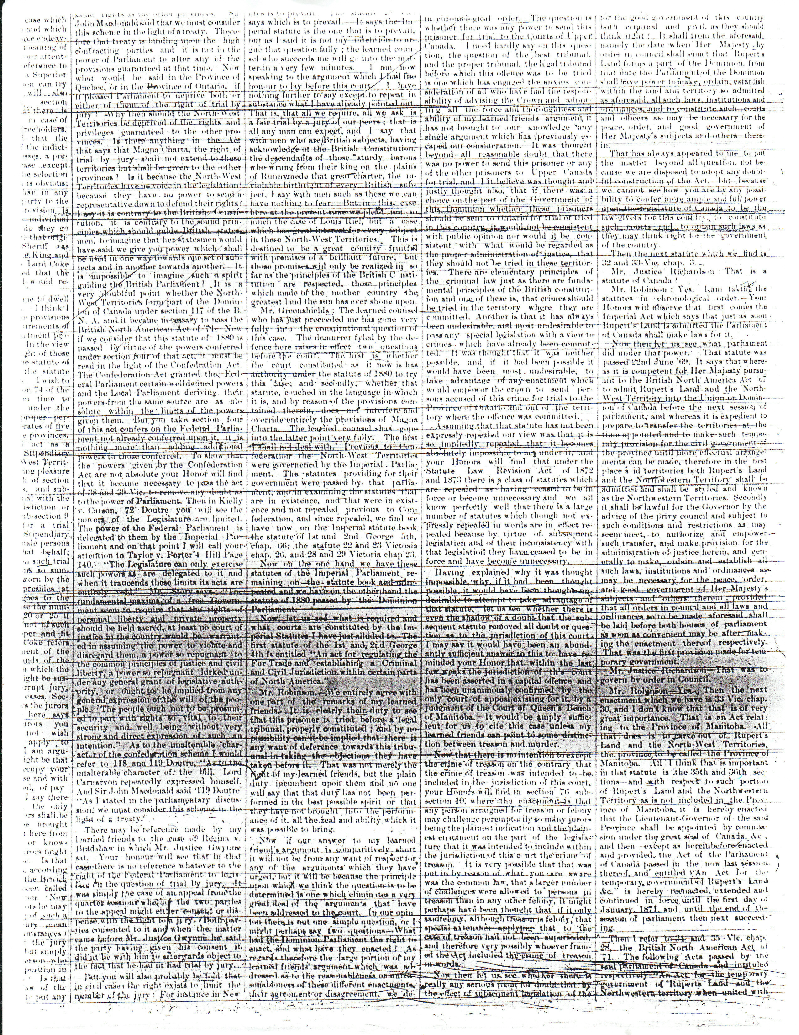 July 30th 1885 Queen vs Riel f