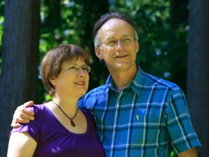 Janice and Ed gazing upward